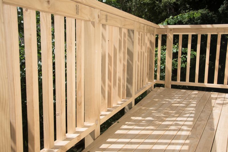 Wooden deck with railing