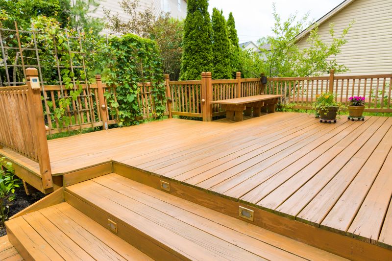 Lush garden deck area