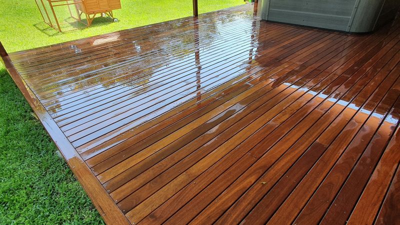 Finished deck with landscaping